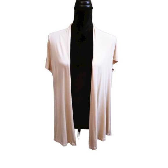 Renee C Extra Soft Natural Bamboo Short Sleeve Open Front Cardigan SIZE M NWT - Picture 4 of 10